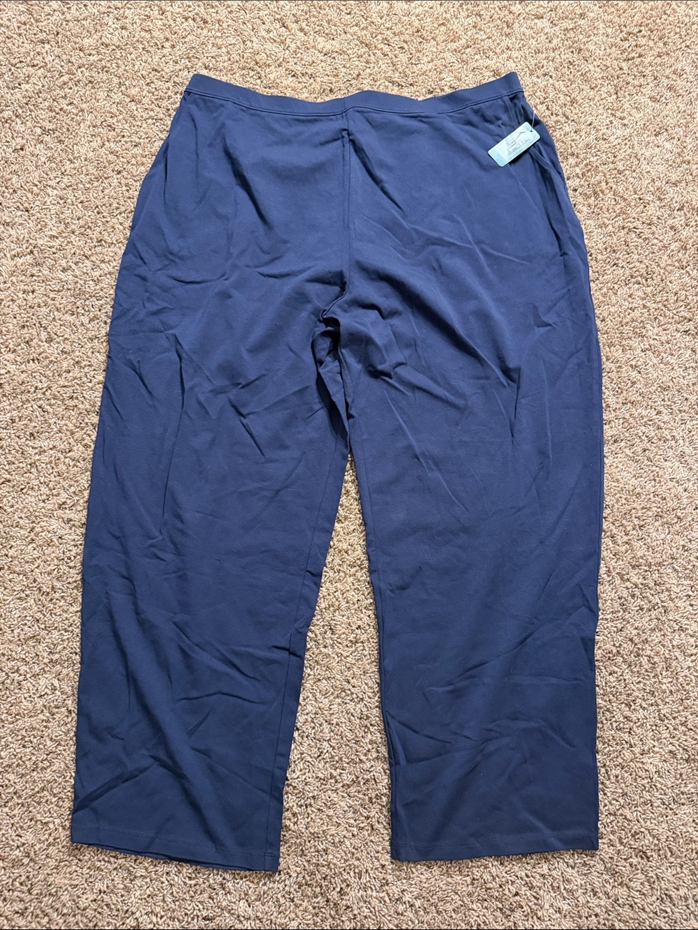 L.L. Bean Women's Navy Pull-On Straight Leg Pants